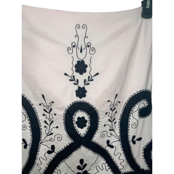 BRITISH INDIA TRAVELLER A-Line Midi Skirt Pink Black Size 9 100% Cotton - Picture 3 of 13